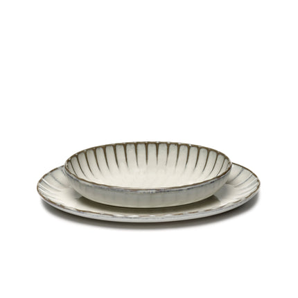 Inku Serving Bowl Oval S White L 19 W 13 H 3.7 cm 4/Box