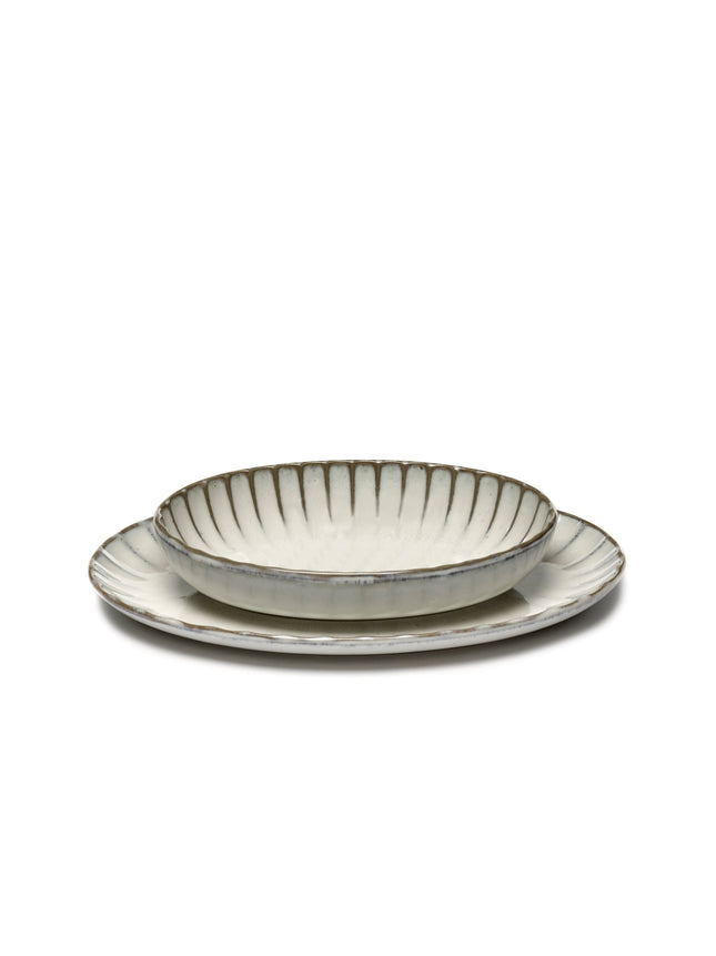Inku Serving Bowl Oval S White L 19 W 13 H 3.7 cm 4/Box