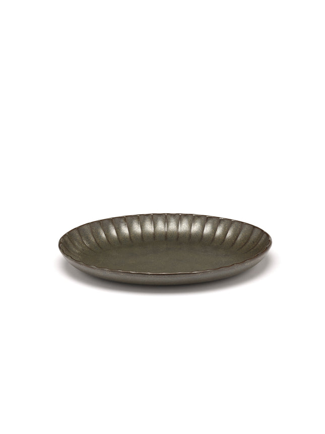 Inku Serving Bowl Oval M Green L 22 W 15.4 H 2.7 cm 4/Box