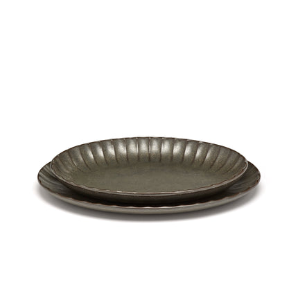 Inku Serving Bowl Oval M Green L 22 W 15.4 H 2.7 cm 4/Box
