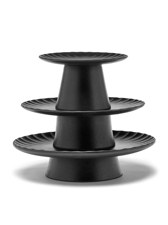 Inku Cake Stand L Black L 24 W 24 H 6.5 cm 2/Box