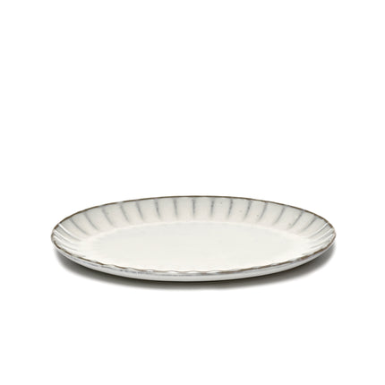 Inku Oval Plate S White L 25 W 17.5 H 1.7 cm 4/Box – Serax