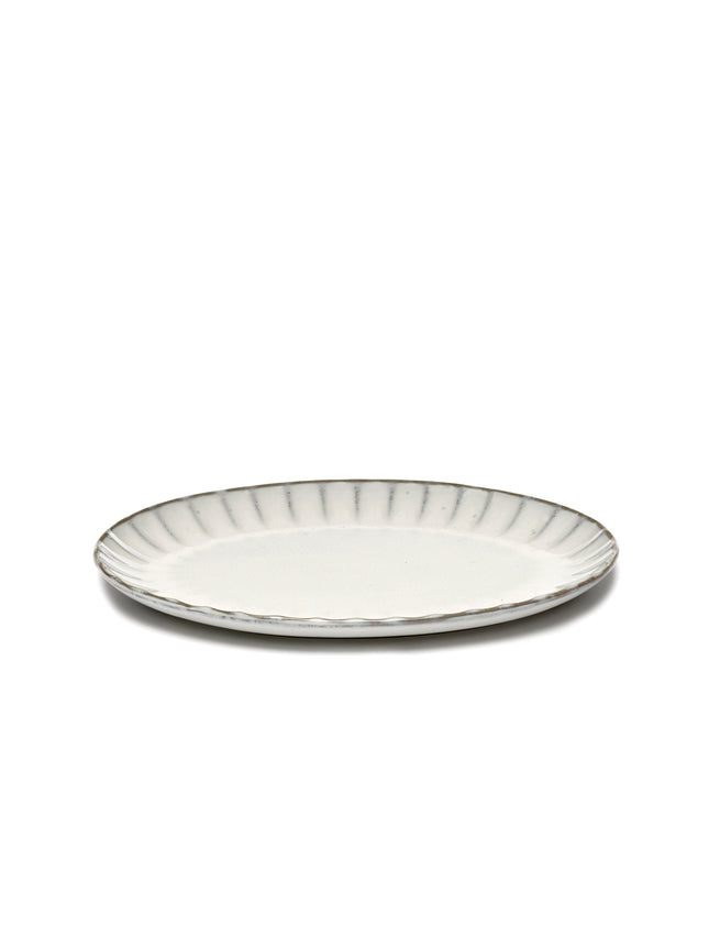 Inku Oval Plate S White L 25 W 17.5 H 1.7 cm 4/Box – Serax