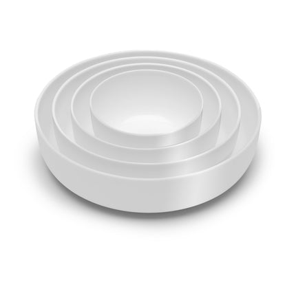 Base Low Bowl Glazed S White L 12 W 12 H 6 cm 4/Box