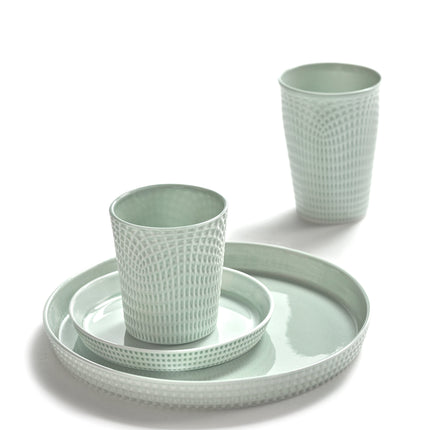 Nido Plate Raised Edge M Green L 16 W 16 H 1.6 cm 4/Box