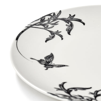 Serax Tomorrowland bord S Butterfly Ballet – detailfoto van de vlinderprint op porselein