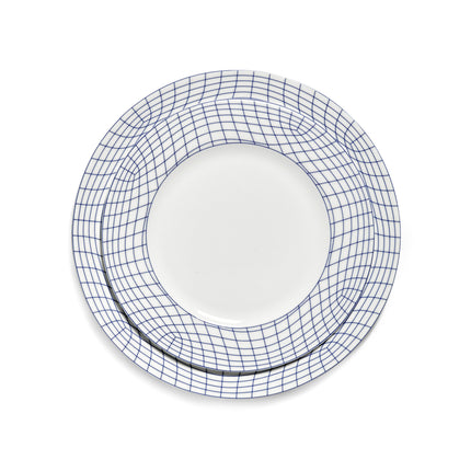 Nido Plate M White-Blue L 24 W 24 H 1.6 cm 4/Box
