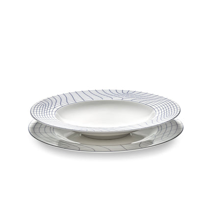 Nido Plate 02 L White-Blue L 29 W 29 H 1.9 cm 2/Box