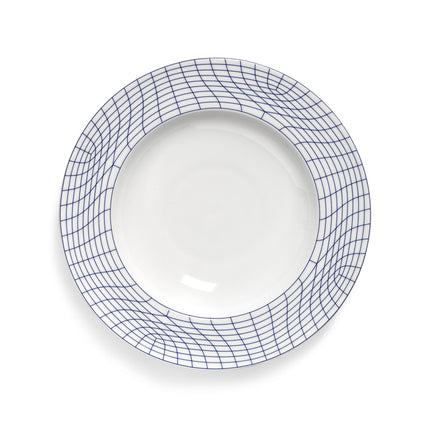 Nido Deep Plate L White-Blue L 28 W 28 H 5 cm 2/Box