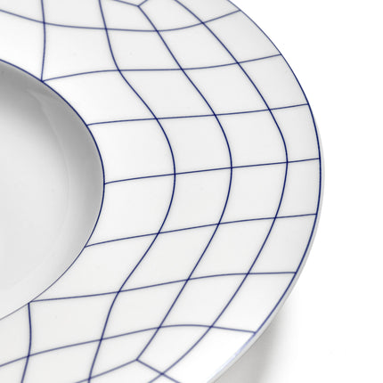 Nido Deep Plate Wide Edge White-Blue L 28 W 28 H 5 cm 2/Box