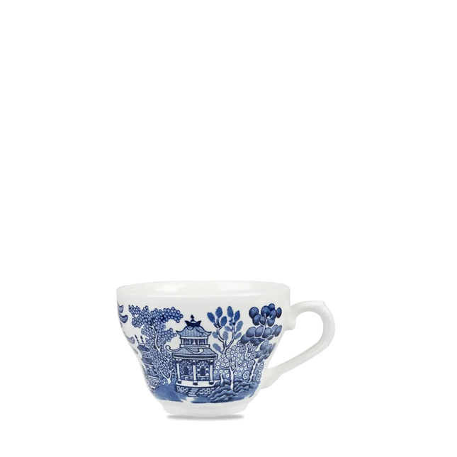 Churchill Blue Willow Georgian theekop 198 ml – porseleinen theekop met blauw willowdecor