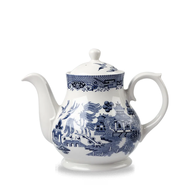 Churchill Blue Willow Sandringham thee- en koffiepot 852 ml – grote porseleinen pot voor hotels