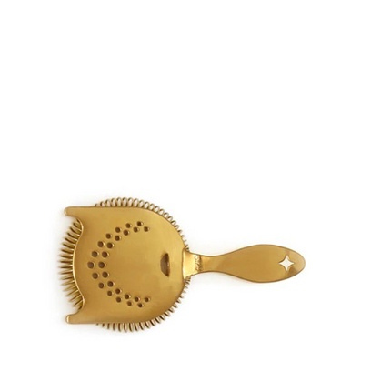 Bonzer hawthorne strainer gold plated – vergulde cocktailzeef met veer voor bartenders
