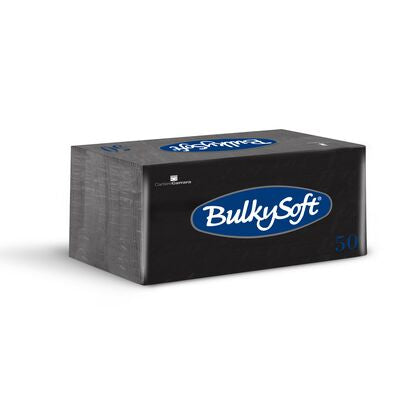 Bulkysoft Napkins 38x38 cm 1/8 Point to Point Black  800/set