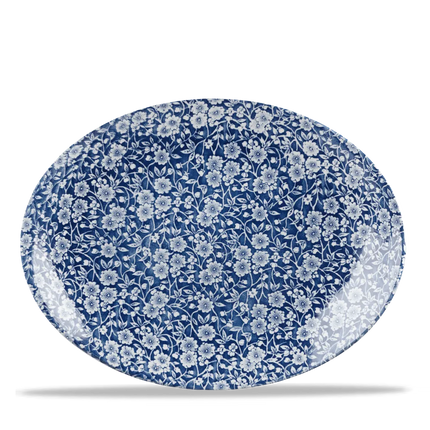 Churchill Victorian Calico Prague ovaal coupebord 31,7 cm – porseleinen bord met blauw decor