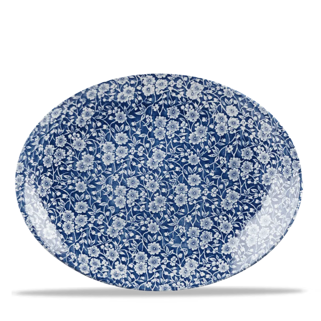 Churchill Victorian Calico Prague ovaal coupebord 31,7 cm – porseleinen bord met blauw decor
