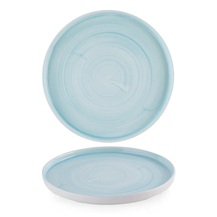 Churchill Stonecast Canvas Breeze bord met rand Ø 27,5 cm – extra groot lichtblauw bord voor restaurants
