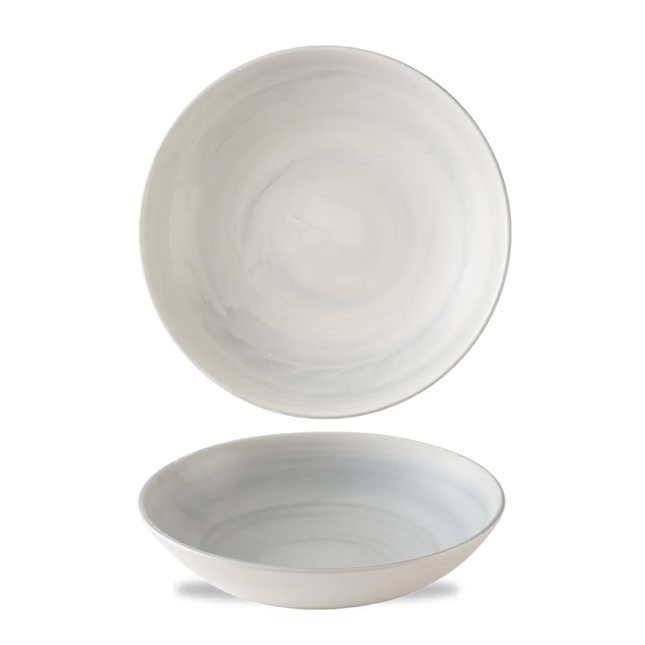 Churchill Stonecast Canvas Grey coupekom Ø 18,2 cm – gespikkelde porseleinen kom voor horeca