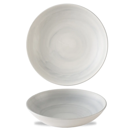Churchill Stonecast Canvas Grey coupekom Ø 24,8 cm – gespikkelde porseleinen kom voor restaurants