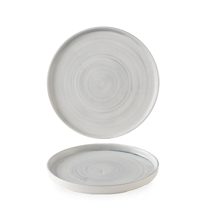Churchill Stonecast Canvas Grey bord met rand Ø 15,7 cm – gespikkeld porseleinen bord voor horeca