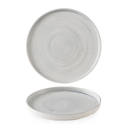 Churchill Stonecast Canvas Grey bord met rand Ø 26 cm – gespikkeld porseleinen bord voor horeca