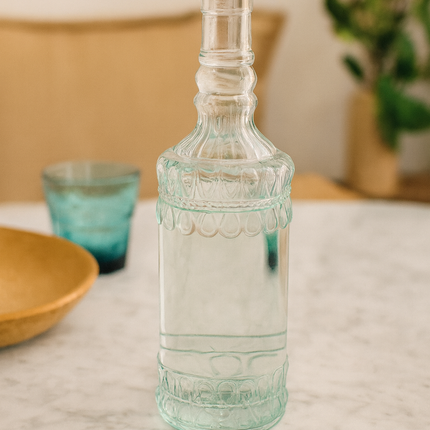 APS fles Barocca 700 ml groen detail - glazen fles voor restaurants
