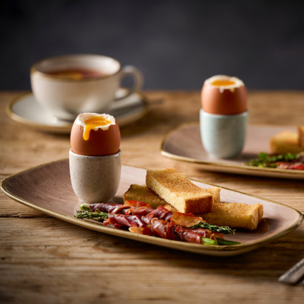 Churchill Stonecast Duck Egg Egg Cup – set van 24 eierdopjes in een zachte eendenblauw tint, perfect voor het serveren van eieren in een verfijnde horeca-omgeving.