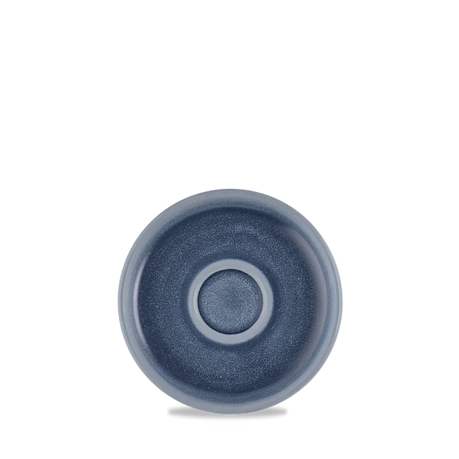 Churchill Emerge Oslo Blue schotel Ø 12 cm – blauwe schotel voor espressokopjes in horeca