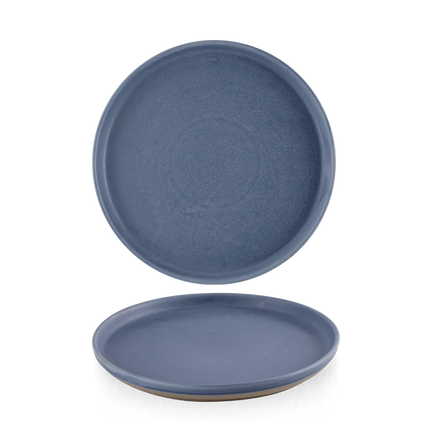 Churchill Emerge Oslo Blue bord met rand Ø 21 cm – blauw bord voor horeca