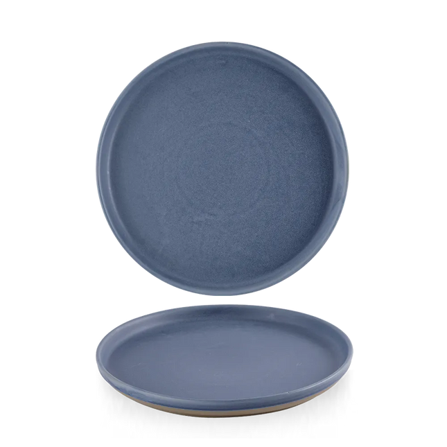 Churchill Emerge Oslo Blue bord met rand Ø 21 cm – blauw bord voor horeca