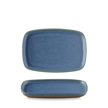 Churchill Emerge Oslo Blue langwerpig bord 22 x 15 cm – blauw keramisch serveerbord
