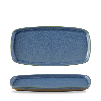 Churchill Emerge Oslo Blue langwerpig bord 30 x 14,7 cm – groot blauw keramisch serveerbord