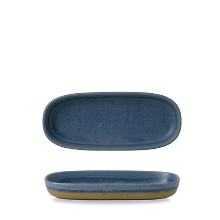 Churchill Emerge Oslo Blue dienblad 23,3 x 10 cm – langwerpige blauwe keramische schaal