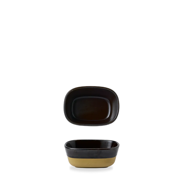 Churchill Emerge Cinnamon Brown schaal 12 x 8,8 cm – bruine keramische serveerschaal voor tapas