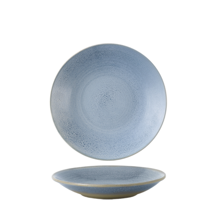 Dudson Evo Azure diep bord 24,3 cm – azuurblauw porseleinen diep bord voor de horeca