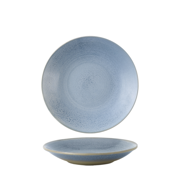 Dudson Evo Azure diep bord 24,3 cm – azuurblauw porseleinen diep bord voor de horeca