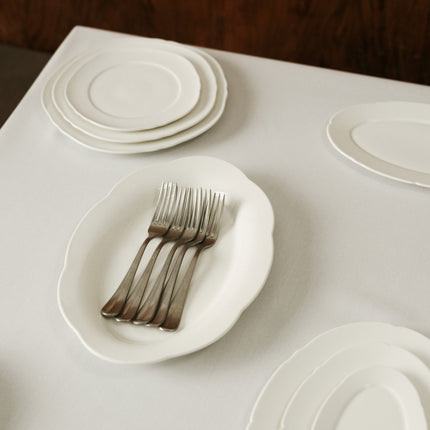 Silhouette High Oval Plate M White 6/Box