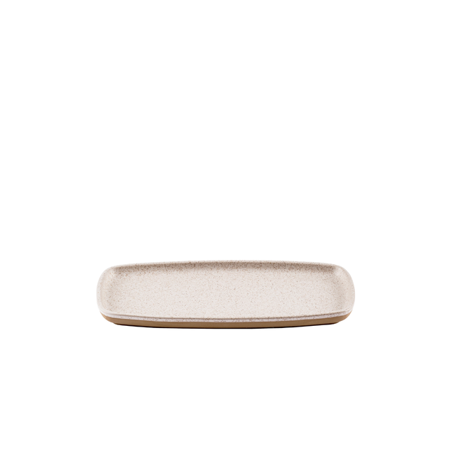 Churchill Emerge Stonecast Speckled White rechthoekig bord 30 x 14,7 cm – gespikkeld porseleinen bord voor bijgerechten