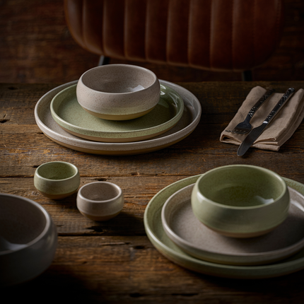 Churchill Emerge Stonecast Speckled Green diepe kom 12 cm – gespikkeld groen kommetje voor de horeca