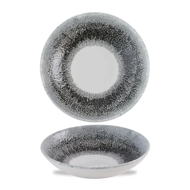 Churchill Studio Prints Fusion Black coupe kom Ø 18,2 cm – zwarte patroonkom voor bistro's