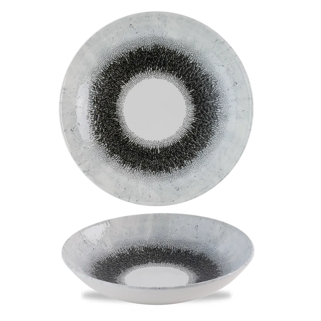 Churchill Studio Prints Fusion Black coupe kom Ø 24,8 cm – ruime zwarte patroonkom voor horeca