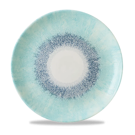 Churchill Studio Prints Fusion Blue Evolve coupebord Ø 28,8 cm – randloos porseleinen bord voor hoofdgerechten