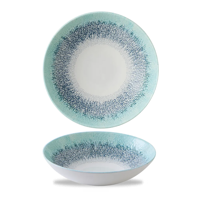 Churchill Studio Prints Fusion Blue coupekom Ø 18,2 cm – randloze porseleinen kom voor bijgerechten