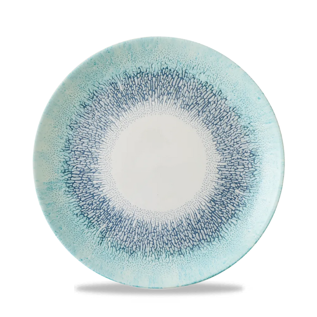 Churchill Studio Prints Fusion Blue Evolve coupebord Ø 21,7 cm – randloos porseleinen bord voor voorgerechten