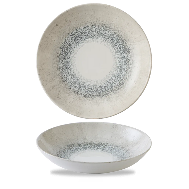 Churchill Studio Prints Fusion Grey Evolve coupekom Ø 24,8 cm – randloze porseleinen kom voor salades