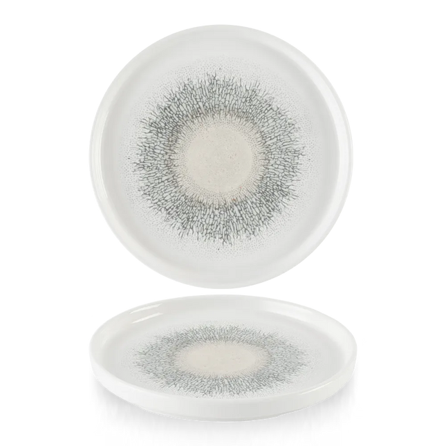 Churchill Studio Prints Fusion Grey bord met rand Ø 26 cm – groot grijs patroonbord voor restaurants