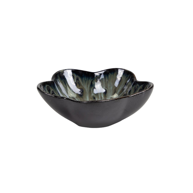 APS Ginza Nagare zwarte kom 9,3 cm detail - keramisch kommetje voor amuses