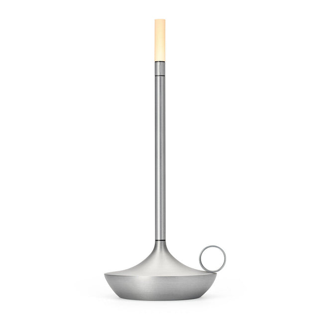 Wick PRO Aluminium – oplaadbare draadloze tafellamp in aluminium voor de horeca