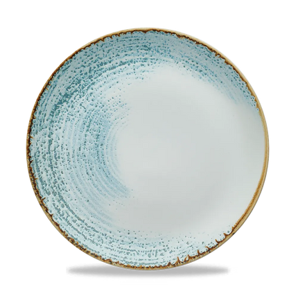 Churchill Homespun Aquamarine Evolve coupebord 26 cm – turquoise randloos bord voor restaurants