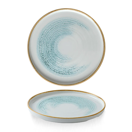 Homespun Accents Aquamarine Walled Plate 26cm 6/box